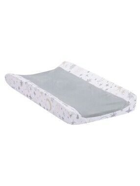 Lambs & Ivy Goodnight Moon White/Gray Changing Pad Cover - Moons/Stars